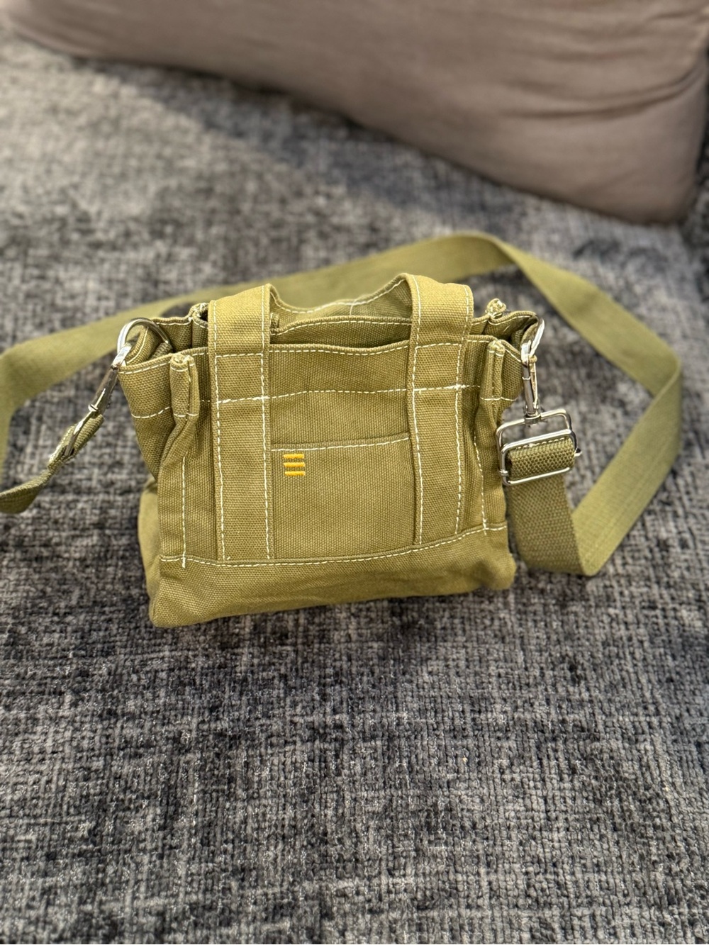 Urban Outfitters Olive Green Canvas Messenger Crossbody